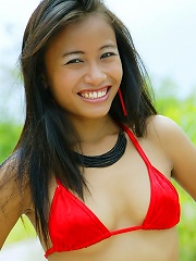 18 year old Thai teen Thainee in Red bikini